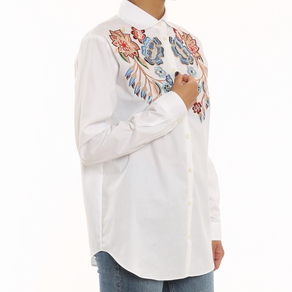 Etro Floral Embroidery Cotton Shirt - Picture 2 of 9